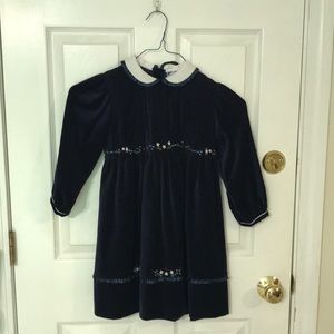 Girls navy blue dress by Carriage Boutique